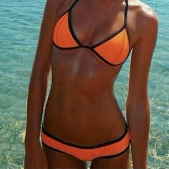orange triangl swimsuit